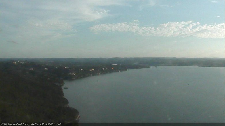 Lake Travis webcam, June 27, 2016 6:35 PM CT