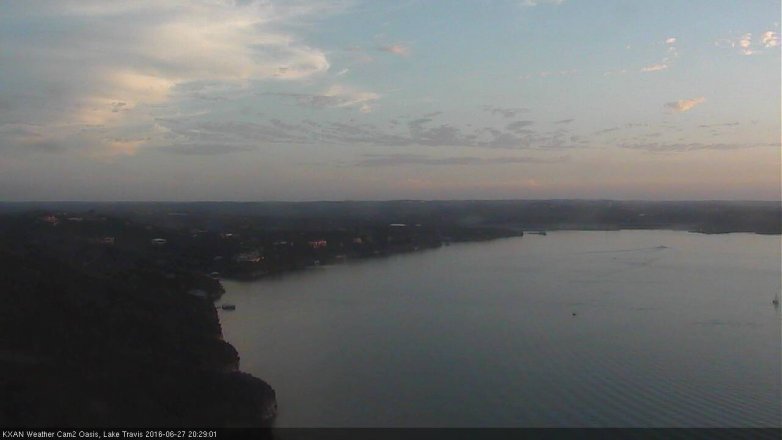 Lake Travis webcam, June 27, 2016 7:45 PM CT