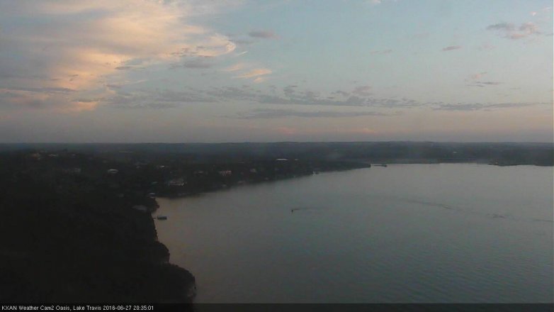 Lake Travis webcam, June 27, 2016 8:00 PM CT
