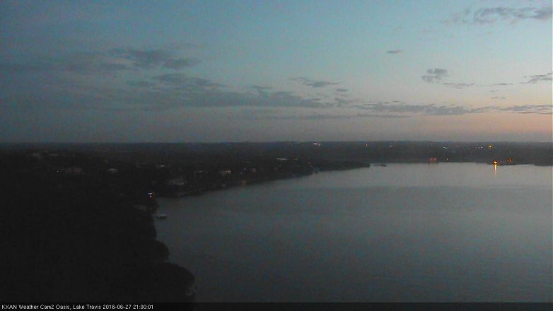 Lake Travis webcam, June 27, 2016 8:05 PM CT