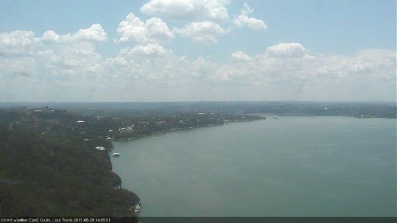 Lake Travis webcam, June 28, 2016 1:15 PM CT