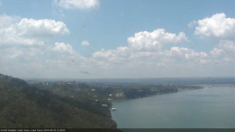 Lake Travis webcam, June 29, 2016 11:40 AM CT