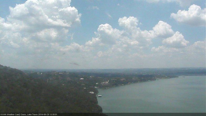 Lake Travis webcam, June 29, 2016 1:00 PM CT