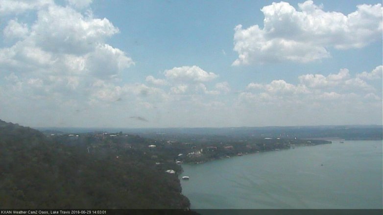 Lake Travis webcam, June 29, 2016 1:15 PM CT
