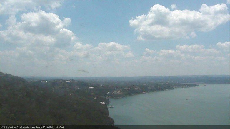 Lake Travis webcam, June 29, 2016 1:20 PM CT