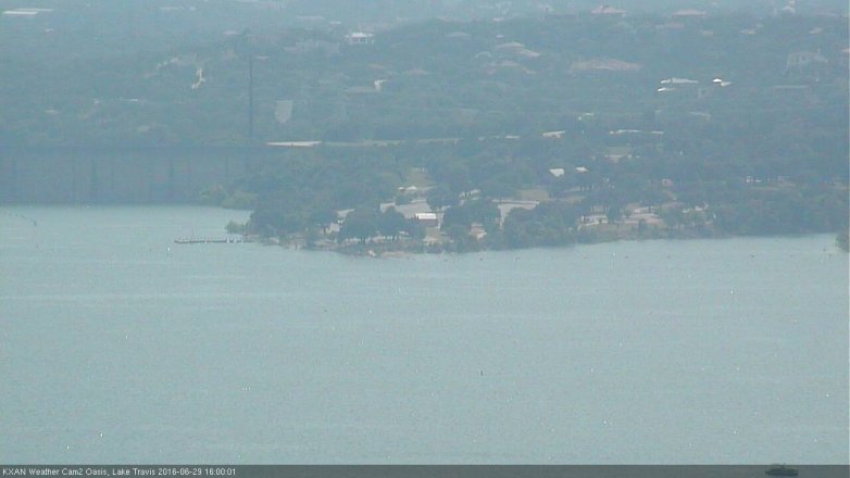 Lake Travis webcam, June 29, 2016 3:25 PM CT