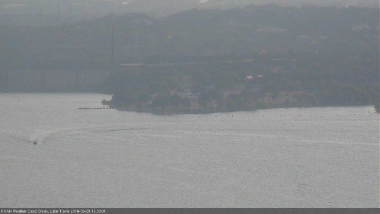 Lake Travis webcam, June 29, 2016 7:00 PM CT