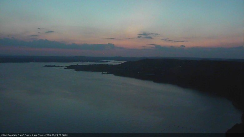 Lake Travis webcam, June 29, 2016 8:10 PM CT