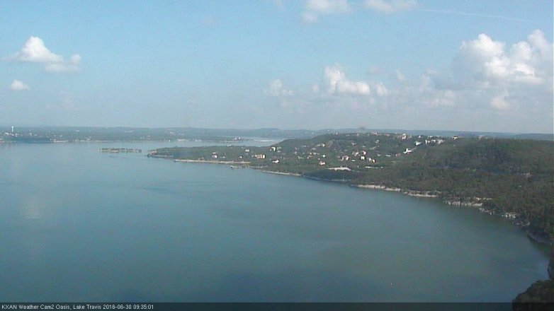 Lake Travis webcam, June 30, 2016 9:00 AM CT