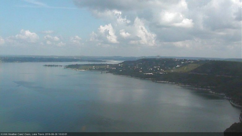 Lake Travis webcam, June 30, 2016 9:10 AM CT
