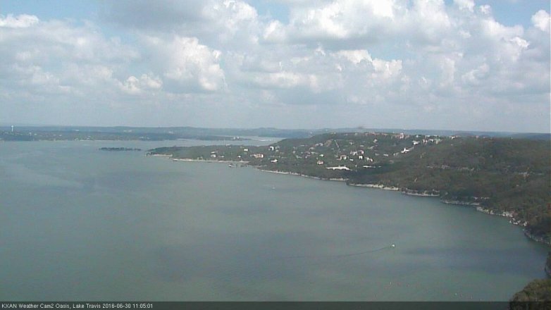 Lake Travis webcam, June 30, 2016 10:10 AM CT