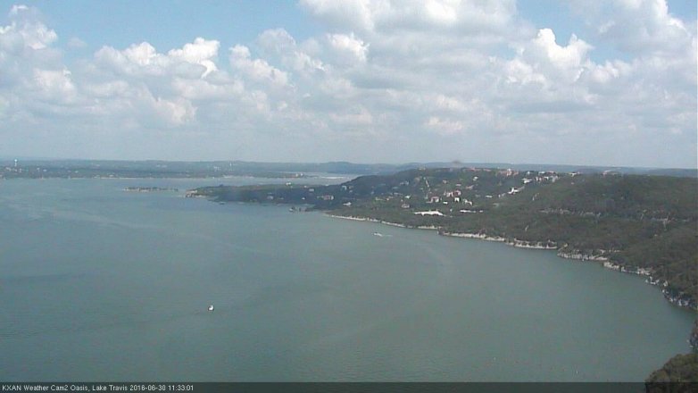 Lake Travis webcam, June 30, 2016 10:45 AM CT