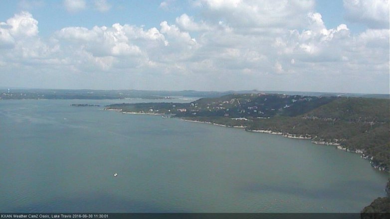 Lake Travis webcam, June 30, 2016 10:50 AM CT