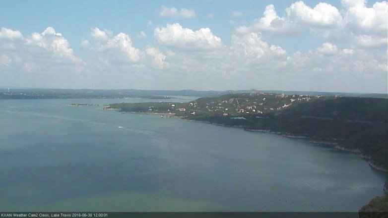 Lake Travis webcam, June 30, 2016 11:20 AM CT