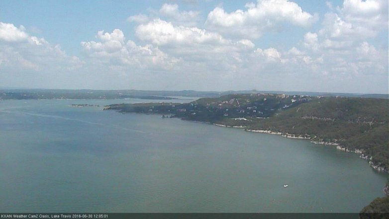Lake Travis webcam, June 30, 2016 11:25 AM CT