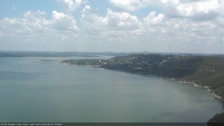 Lake Travis webcam, June 30, 2016 12:15 PM CT