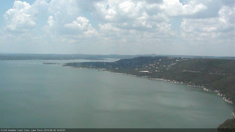 Lake Travis webcam, June 30, 2016 1:25 PM CT