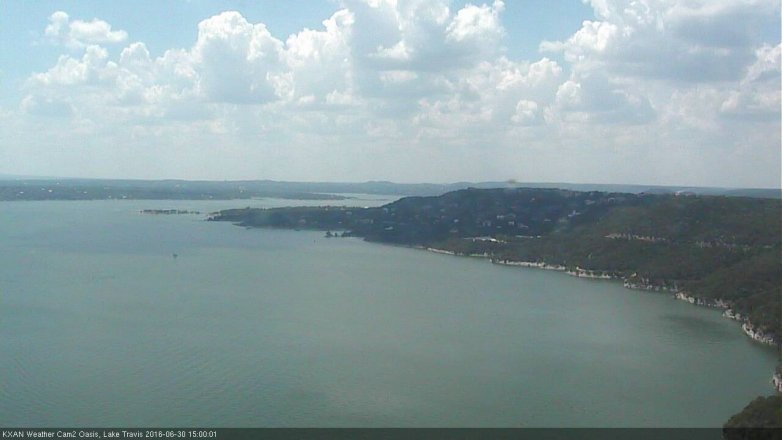 Lake Travis webcam, June 30, 2016 2:05 PM CT