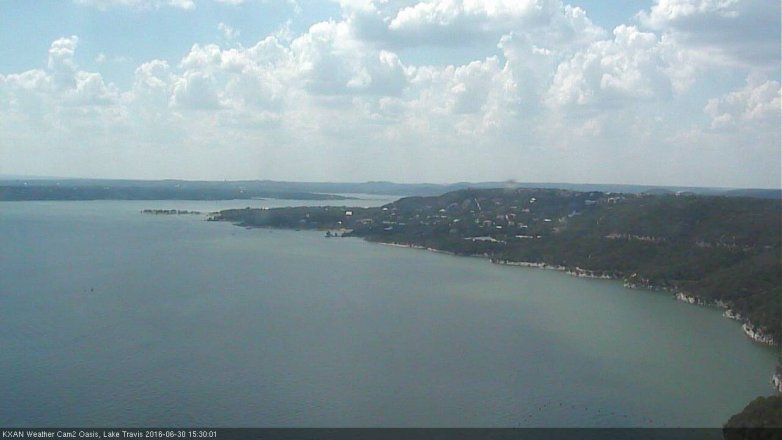 Lake Travis webcam, June 30, 2016 2:35 PM CT