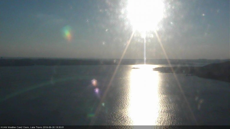Lake Travis webcam, June 30, 2016 6:40 PM CT