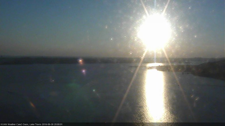 Lake Travis webcam, June 30, 2016 7:20 PM CT