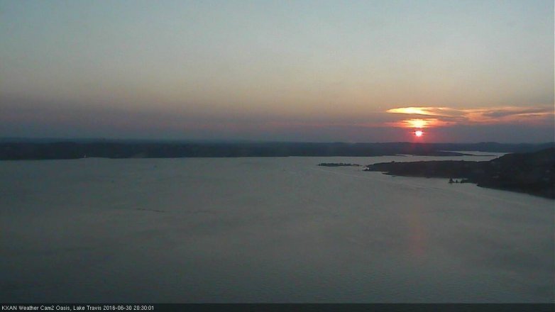 Lake Travis webcam, June 30, 2016 7:35 PM CT