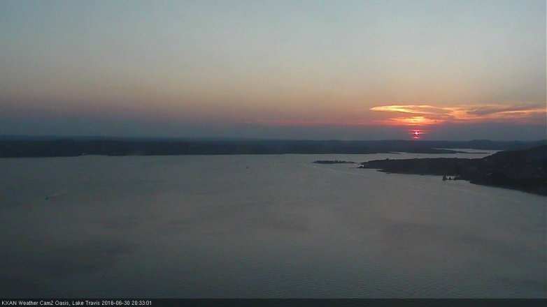 Lake Travis webcam, June 30, 2016 7:55 PM CT