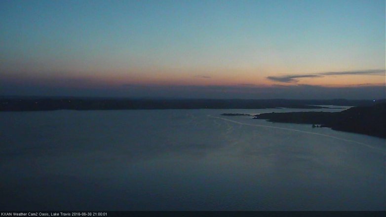 Lake Travis webcam, June 30, 2016 8:10 PM CT