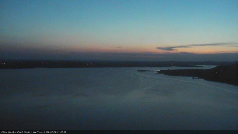 Lake Travis webcam, June 30, 2016 8:20 PM CT
