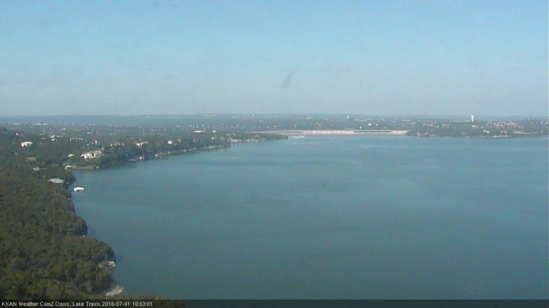 Lake Travis webcam, July 1, 2016 9:15 AM CT