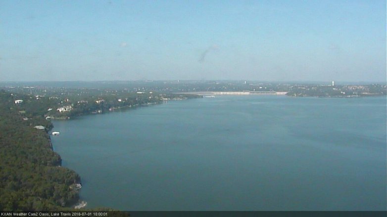 Lake Travis webcam, July 1, 2016 9:25 AM CT