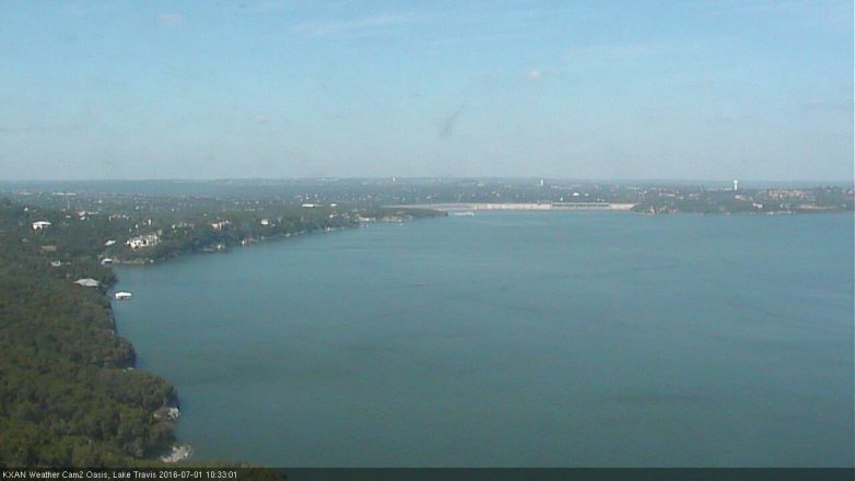 Lake Travis webcam, July 1, 2016 9:45 AM CT