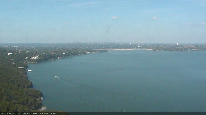 Lake Travis webcam, July 1, 2016 9:50 AM CT