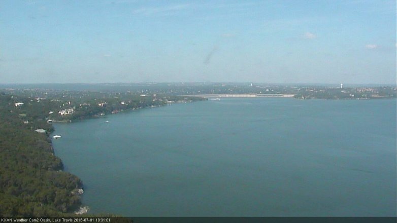 Lake Travis webcam, July 1, 2016 9:55 AM CT