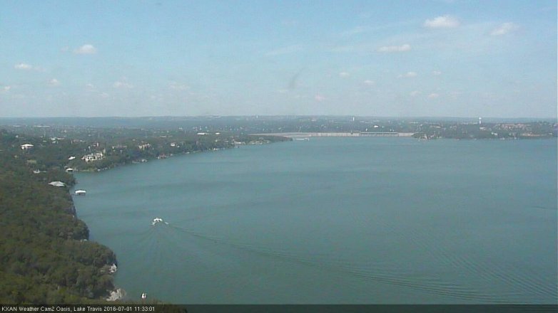 Lake Travis webcam, July 1, 2016 10:55 AM CT