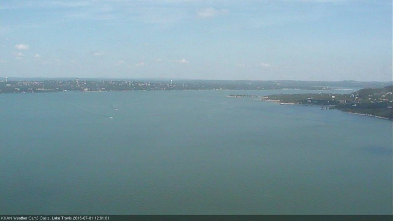 Lake Travis webcam, July 1, 2016 11:10 AM CT