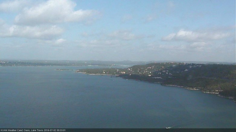 Lake Travis webcam, July 2, 2016 9:00 AM CT