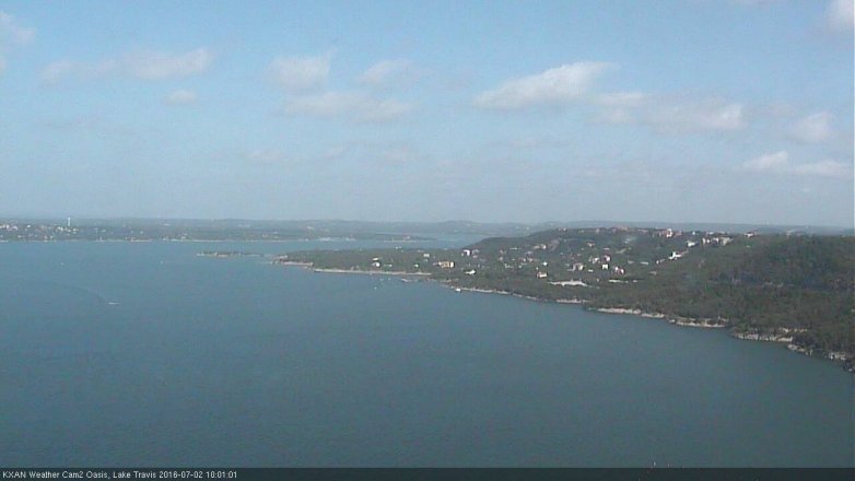 Lake Travis webcam, July 2, 2016 9:10 AM CT
