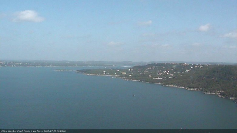 Lake Travis webcam, July 2, 2016 9:25 AM CT