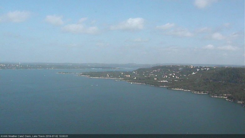 Lake Travis webcam, July 2, 2016 9:30 AM CT