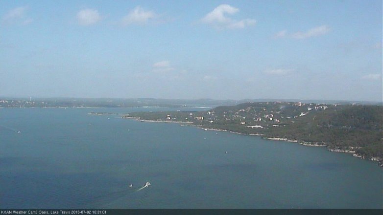 Lake Travis webcam, July 2, 2016 9:40 AM CT