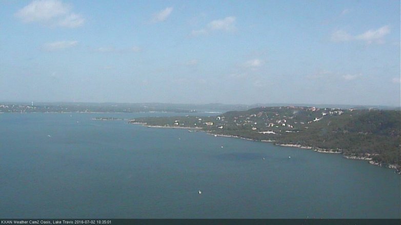 Lake Travis webcam, July 2, 2016 9:45 AM CT