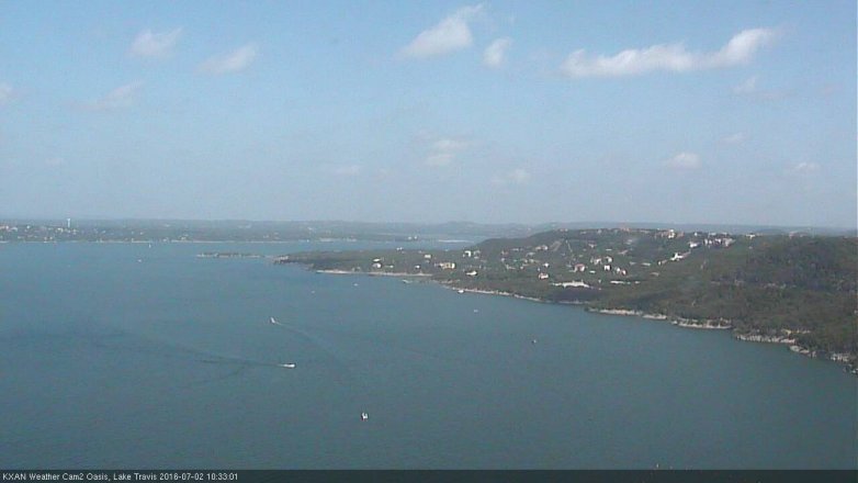 Lake Travis webcam, July 2, 2016 10:00 AM CT