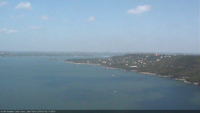 Lake Travis webcam, July 2, 2016 10:25 AM CT