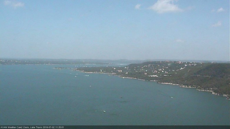 Lake Travis webcam, July 2, 2016 10:40 AM CT