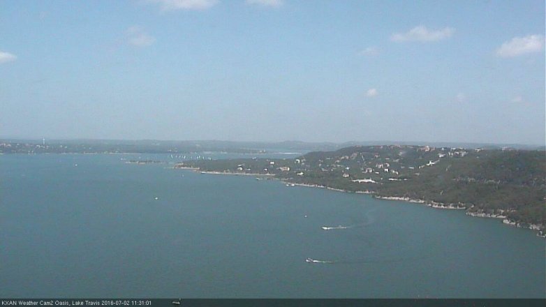 Lake Travis webcam, July 2, 2016 10:55 AM CT