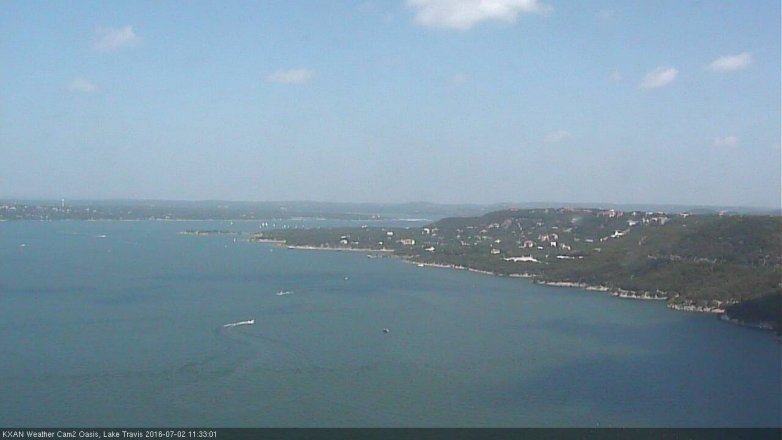 Lake Travis webcam, July 2, 2016 11:00 AM CT