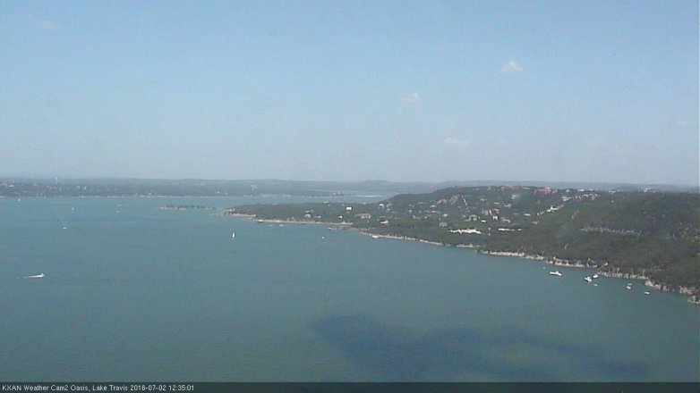 Lake Travis webcam, July 2, 2016 11:40 AM CT