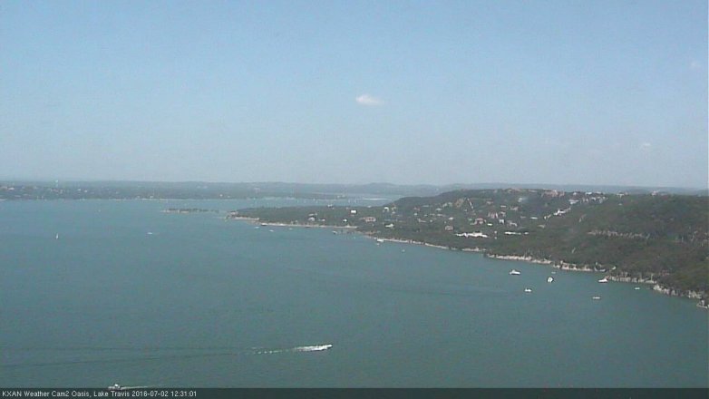 Lake Travis webcam, July 2, 2016 11:50 AM CT