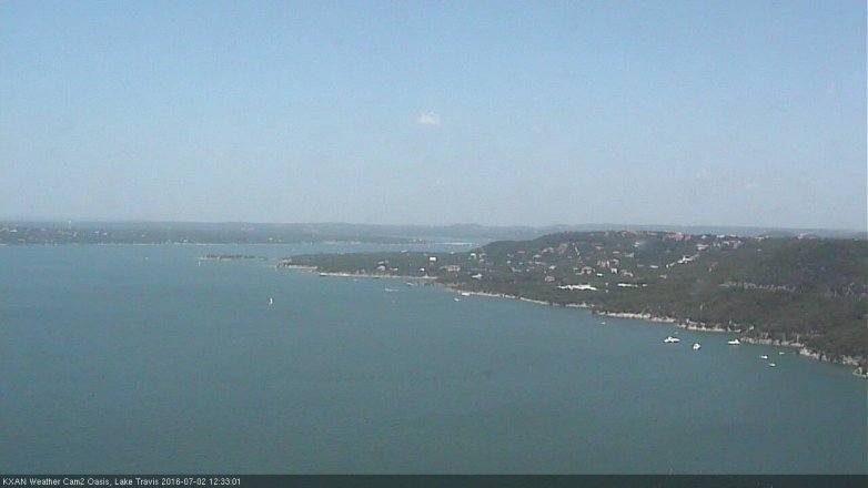 Lake Travis webcam, July 2, 2016 12:05 PM CT